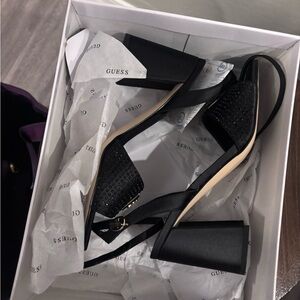 Guess Black Block Heel Sandals